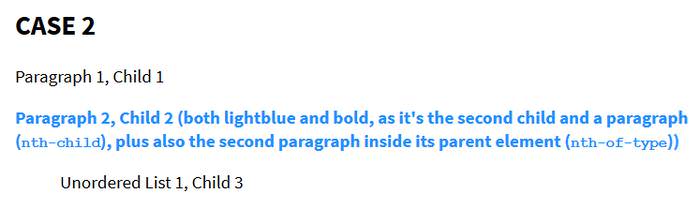 Example of case 2 of the N-th pseudoclass