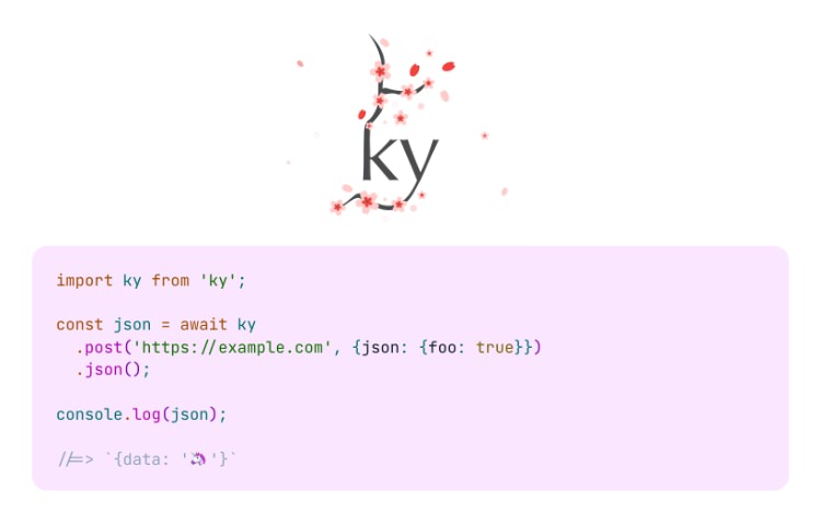 Ky lightweight fetch API library