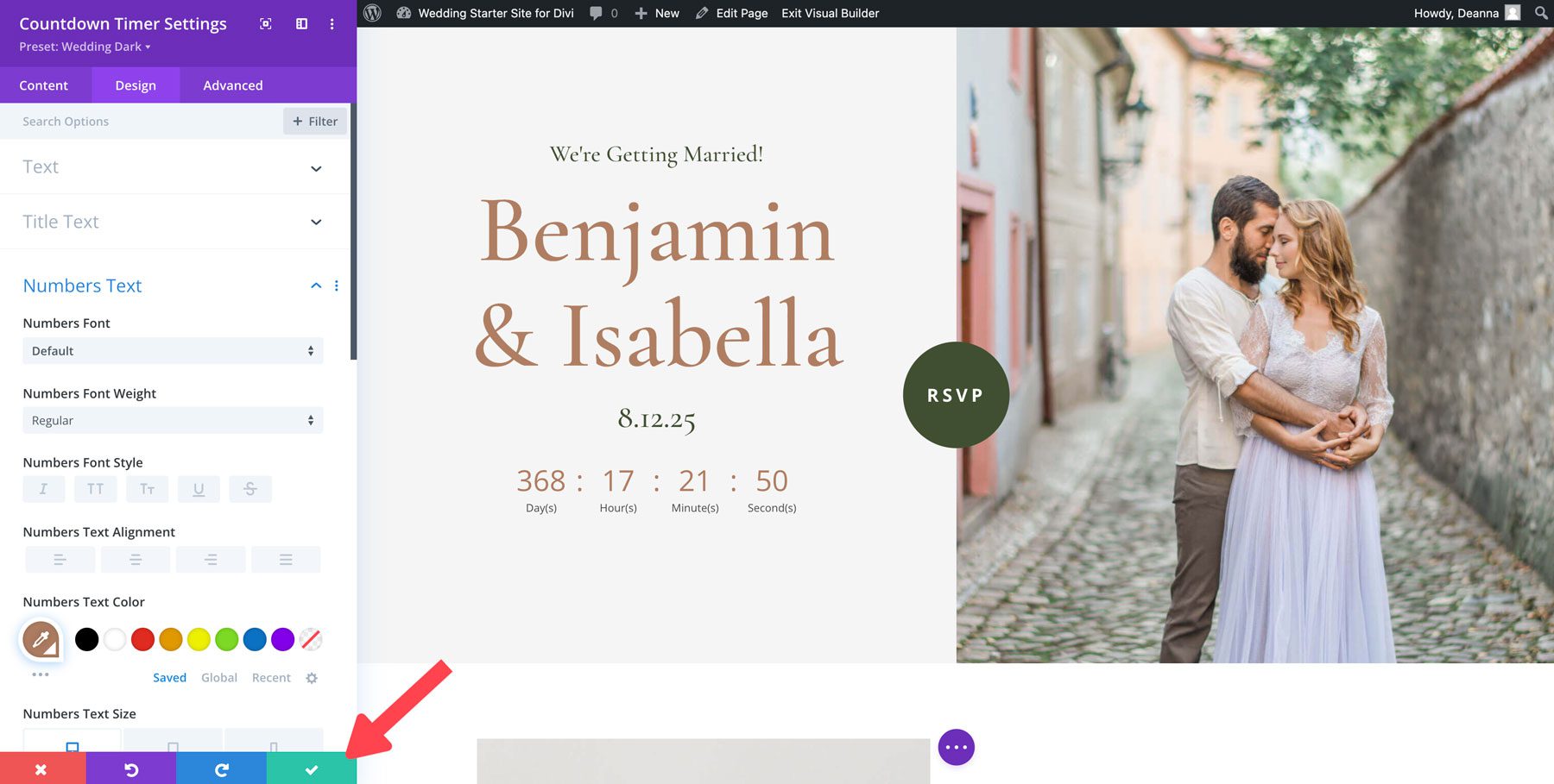 wedding starter site for divi