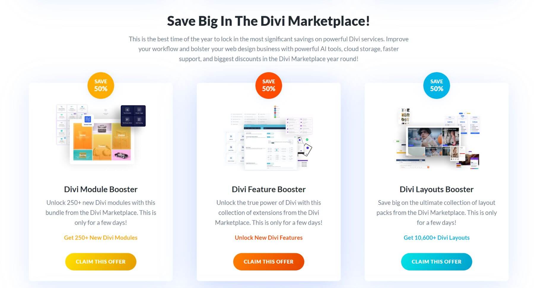 Divi Summer Sale Marketplace Bundles