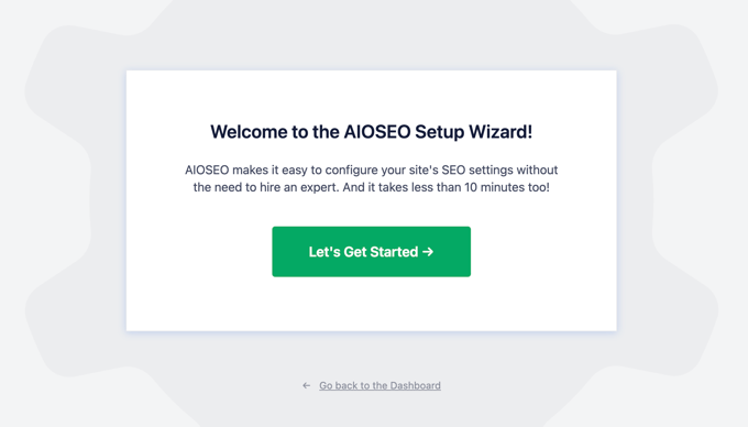 The AIOSEO installation wizard