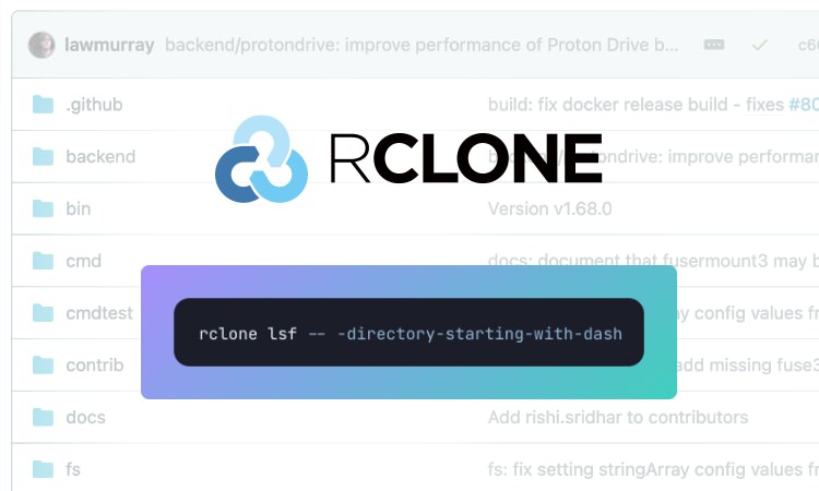 Rclone command-line tool for managing files in the cloud