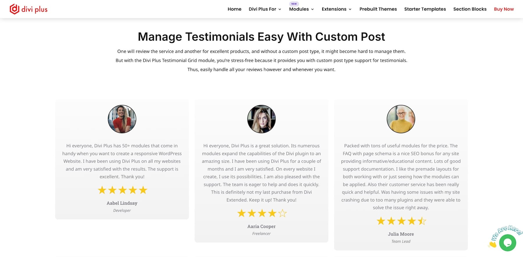 divi testimonial grid