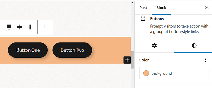 Background color to buttons block