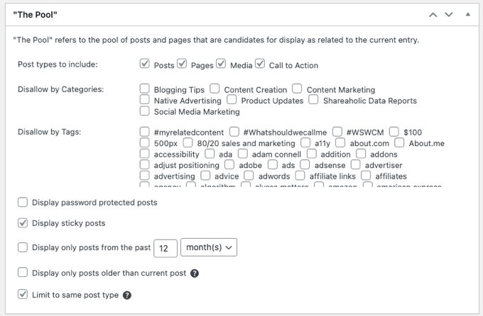 YARPP Related Posts Settings