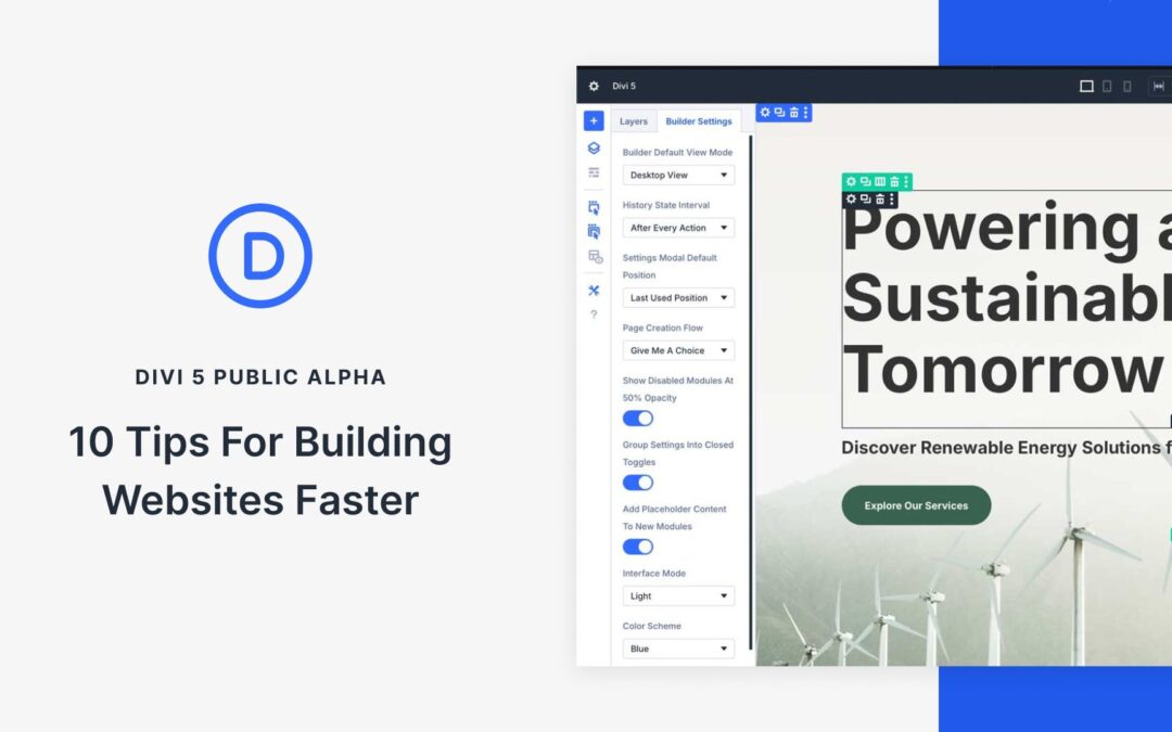 10 Tips For Building Websites Faster With Divi 5 (Public Alpha)