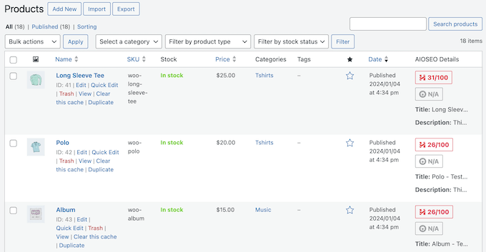 Managing your store inventory using WooCommerce