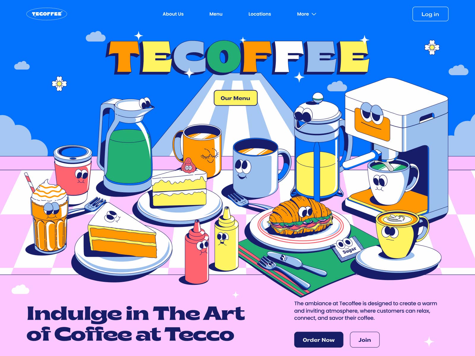 An example of Retro web design by Annisa Puspasari (from Gintera) on Dribbble