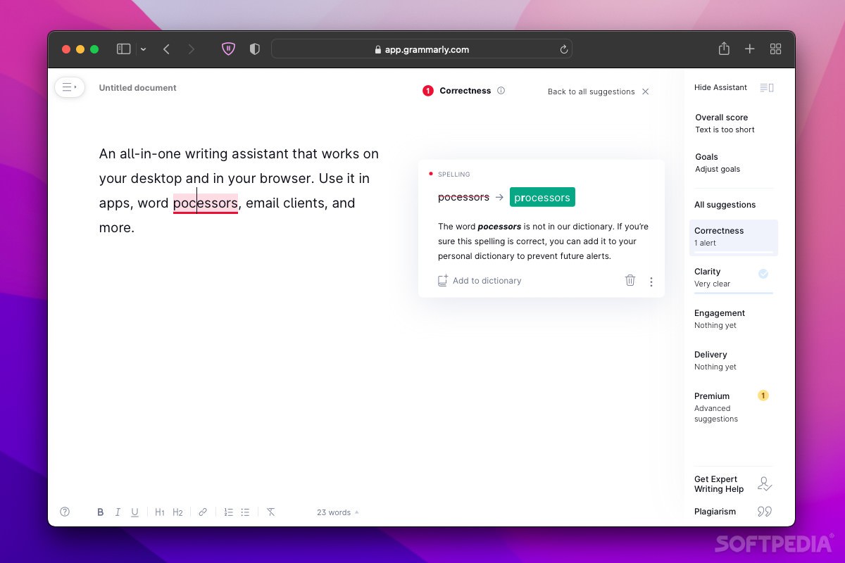 Grammarly app for macOS