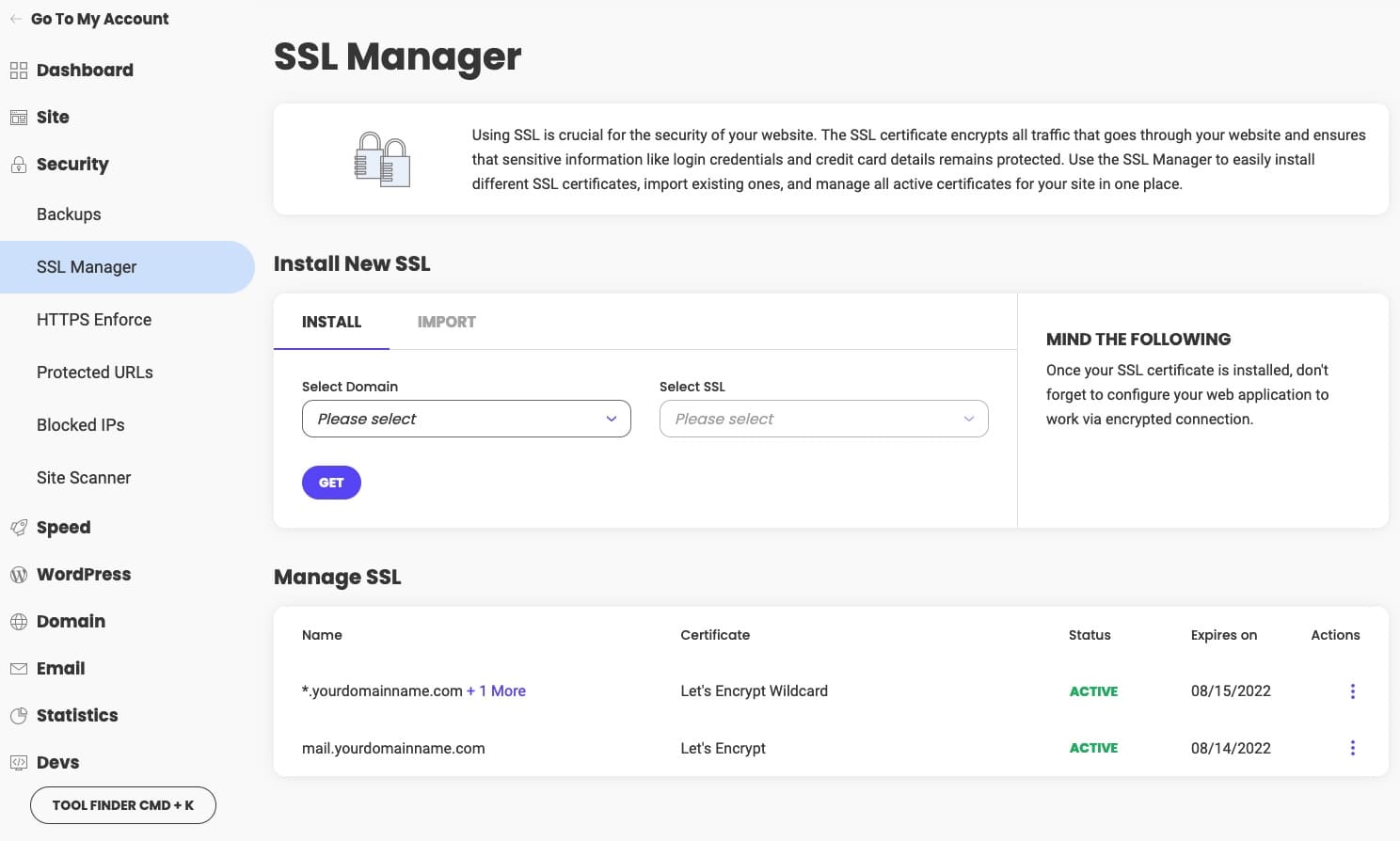 add SSL certificate with Siteground