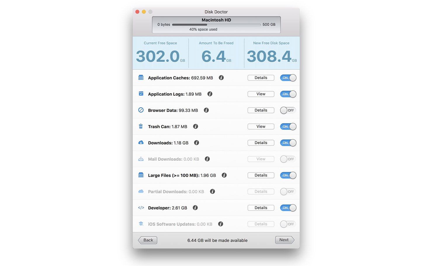 Disk Doctor storage cleanup app for Mac