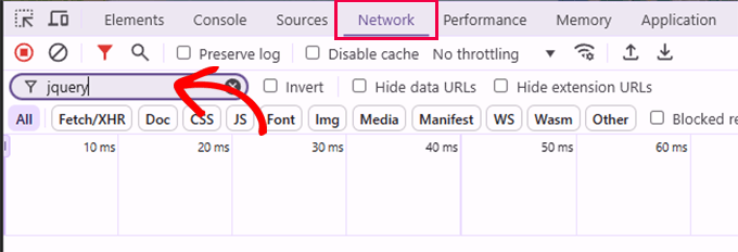 Look for jQuery in Developer Tools