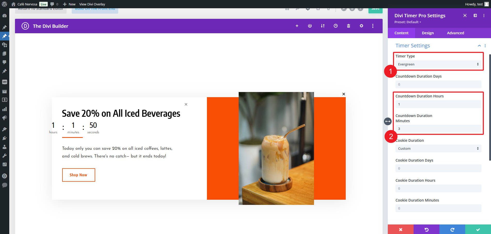 Step 2 - Add Urgency Timer with Divi Timer Pro