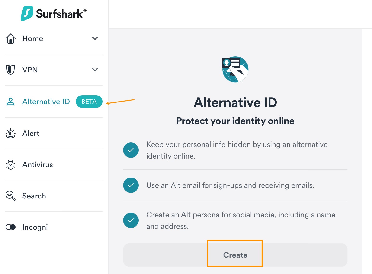 Start the Alternative ID creation process