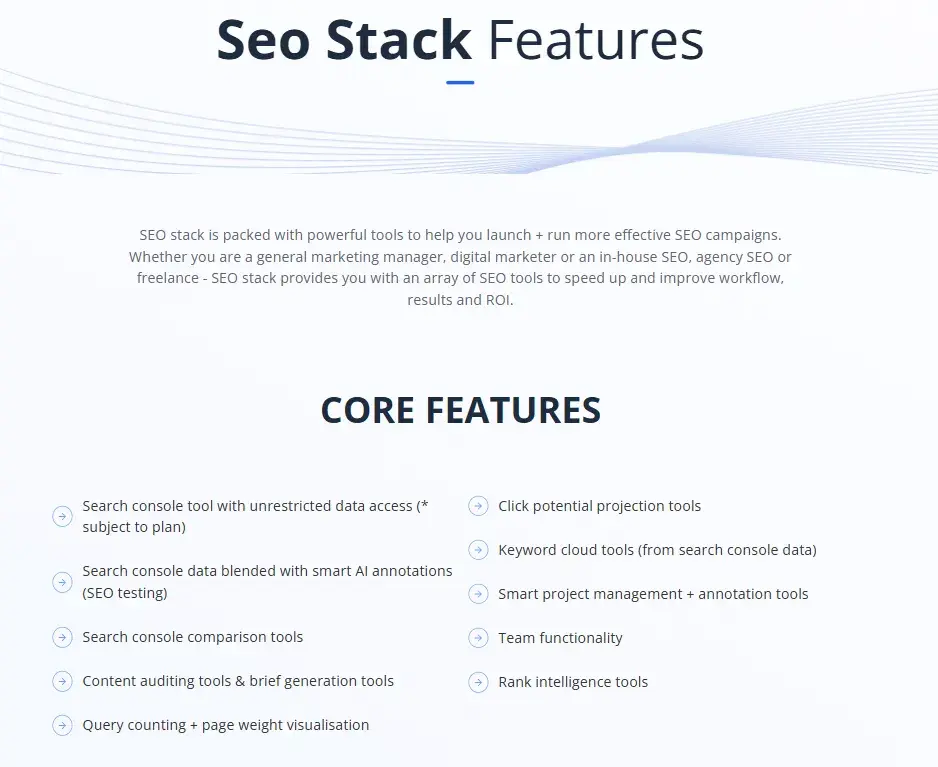 an example of content monitoring features in seo stack.