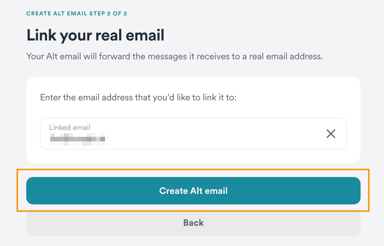 Enter your real email address to link