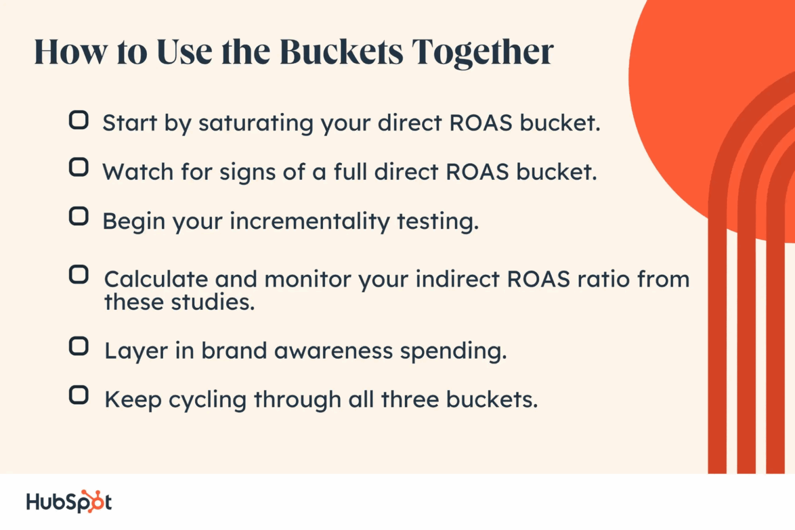 Checklist: How to Use the Buckets Together