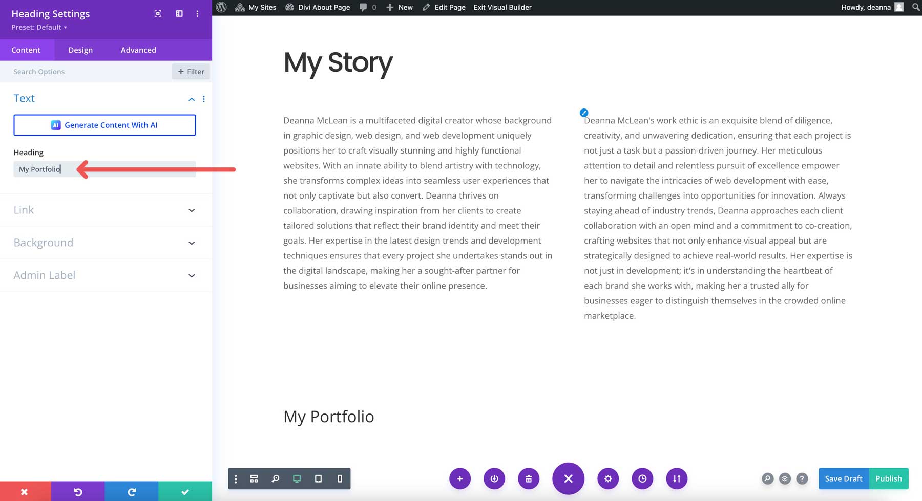 how to design an about page