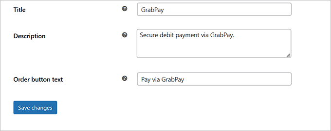 Add title and description for GrabPay