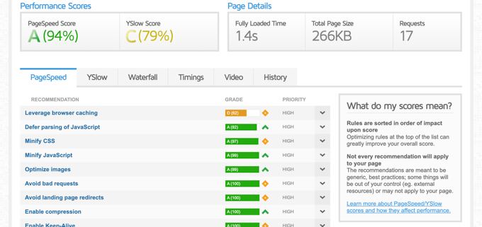 GTmetrix Detailed Report