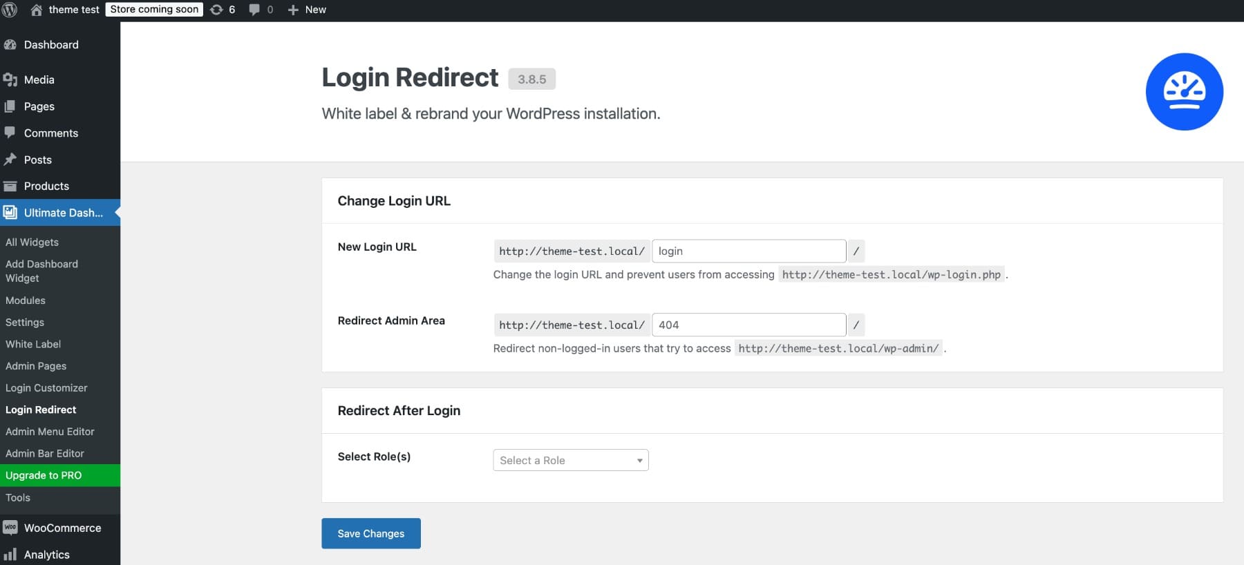 login redirect wordpress url