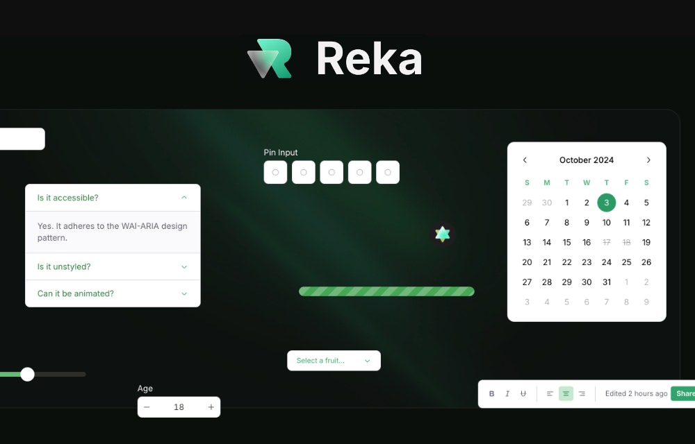 Reka UI Vue 3 component library preview