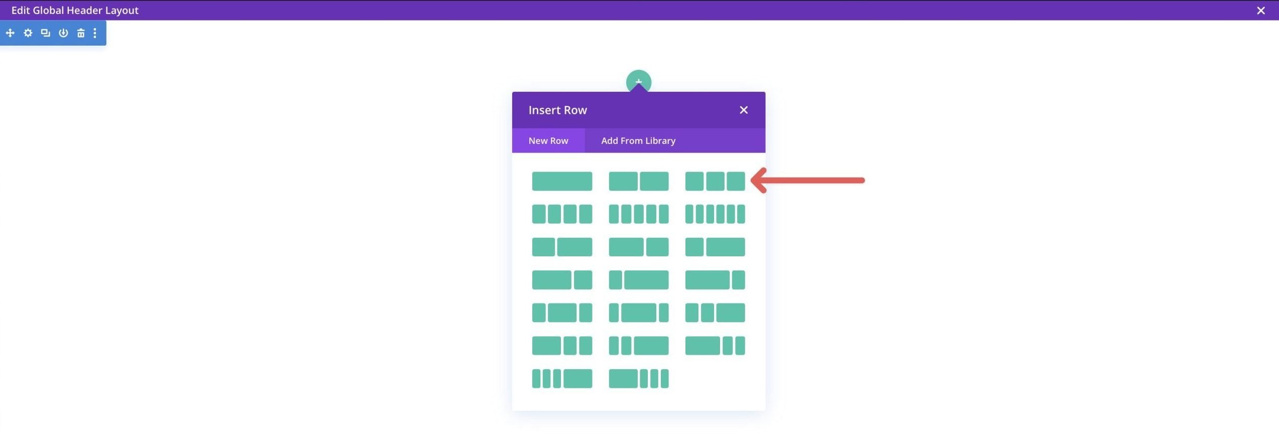 3 column row Divi