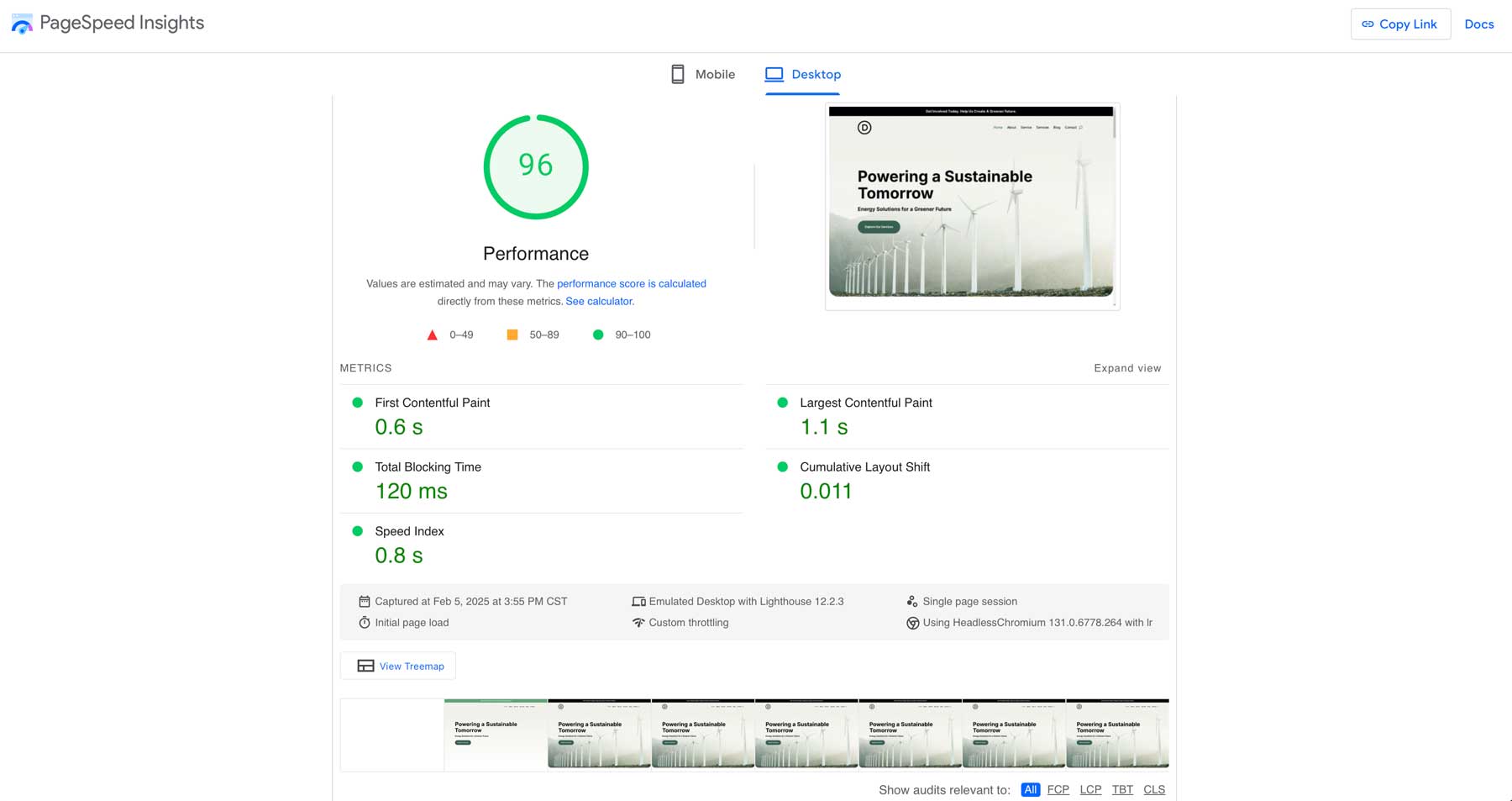 Google performance metrics