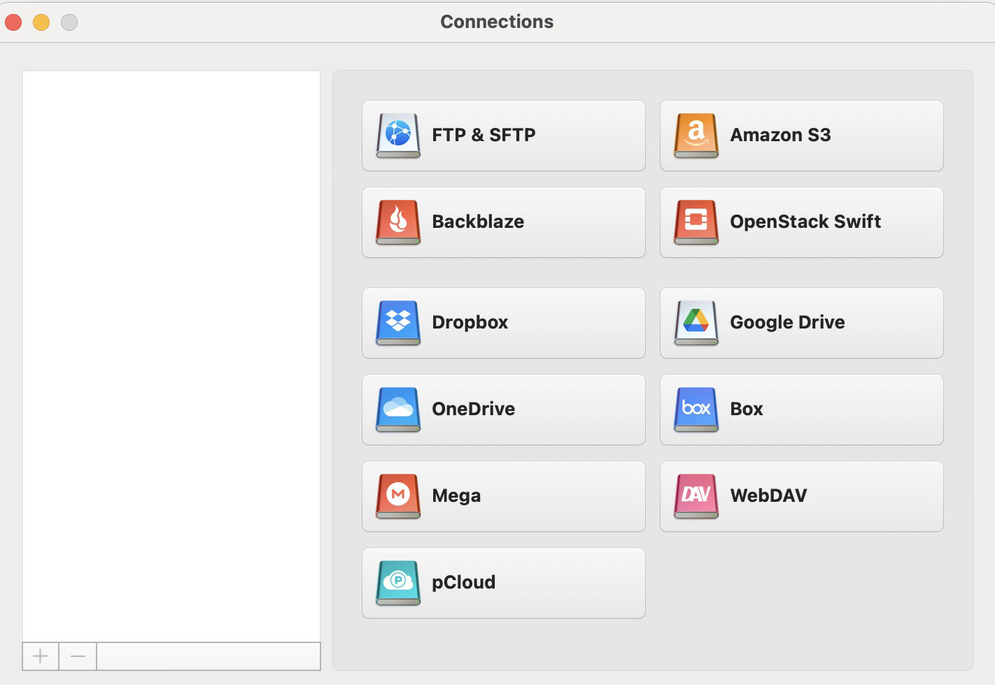 Cloudmouunter interface with Google Drive selected as a storage option