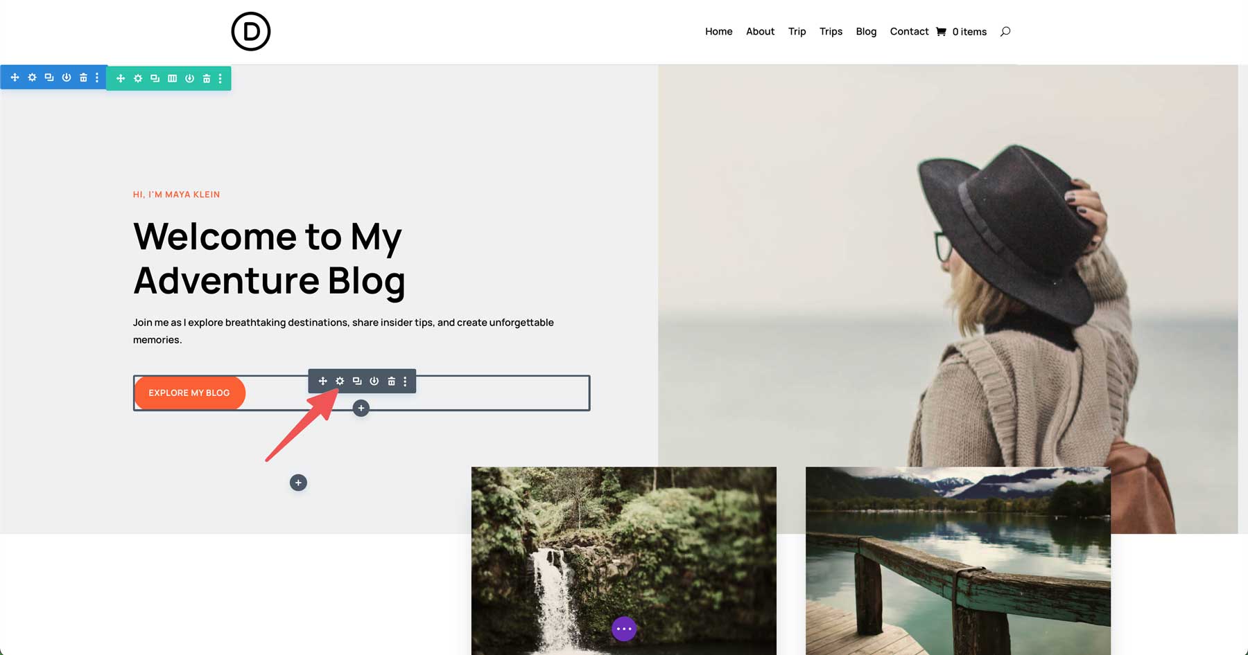 Travel Blog starter site for Divi