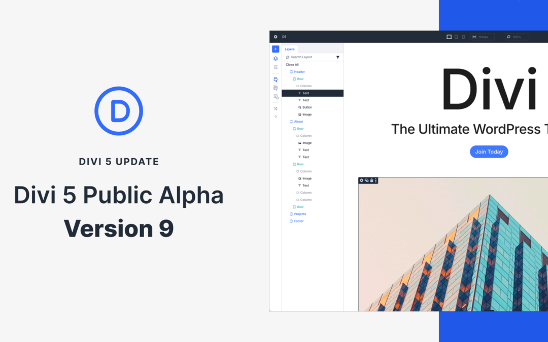 Divi 5 Public Alpha 9: A New Feature Begins