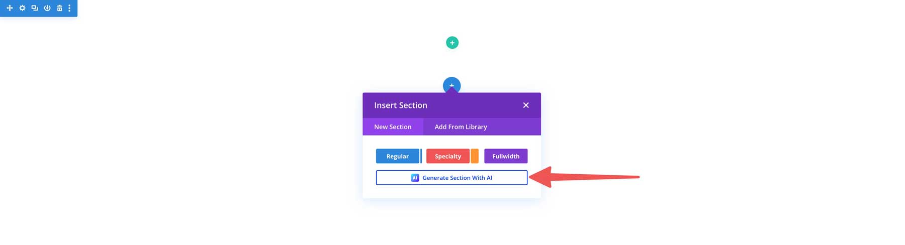 generate a section with Divi AI