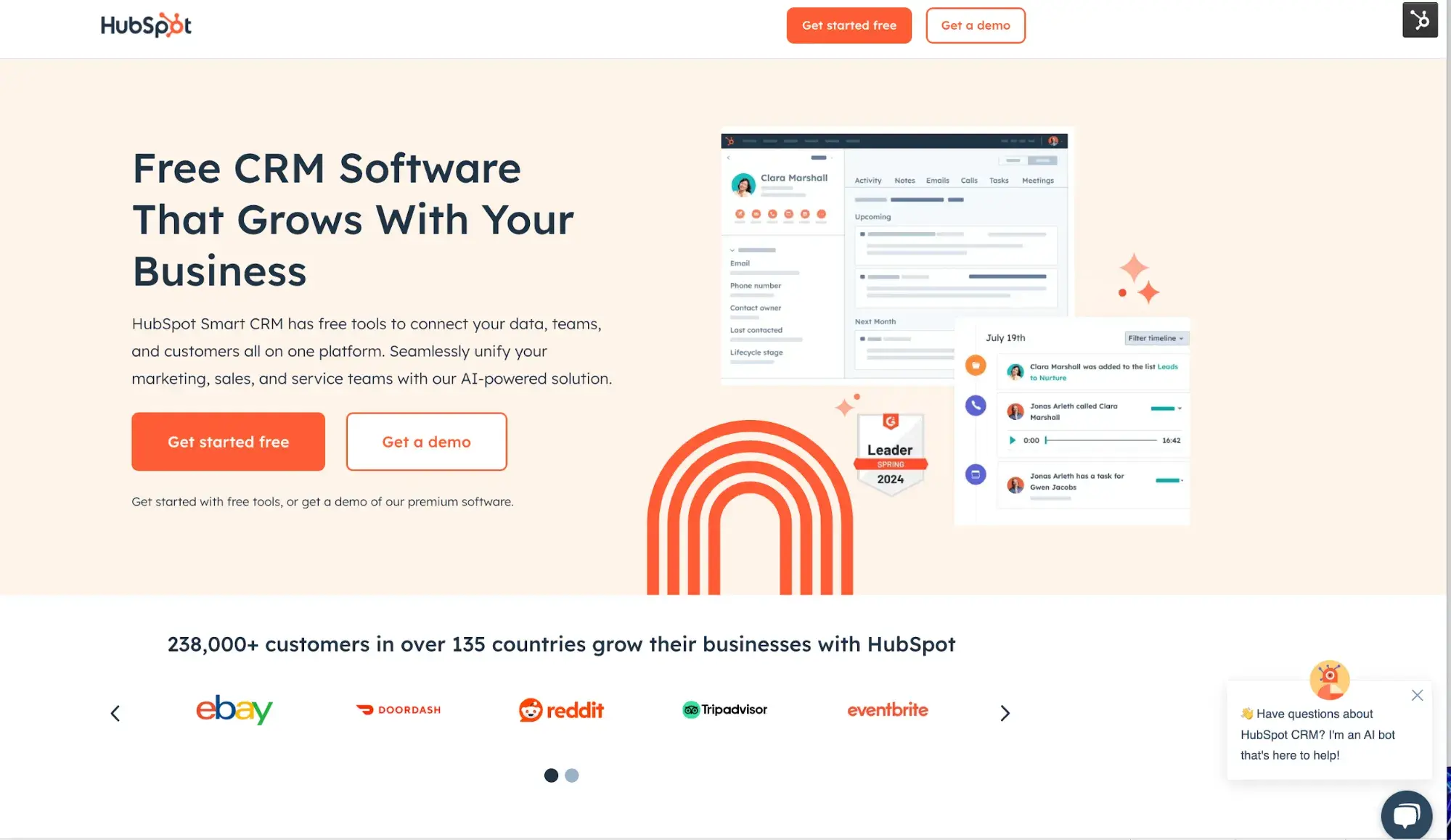 screencap of a hubspot landing page.