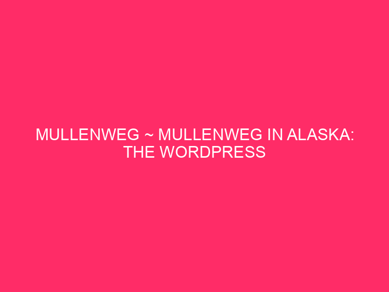 Mullenweg ~ Mullenweg In Alaska: The WordPress Safety Frontier Consider…