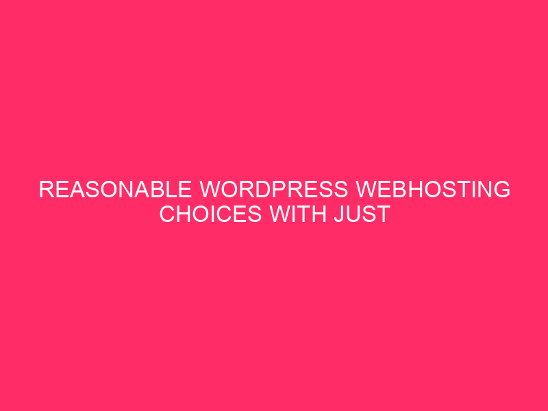 Reasonable WordPress Webhosting Choices With Just right Options ~ Your Information…