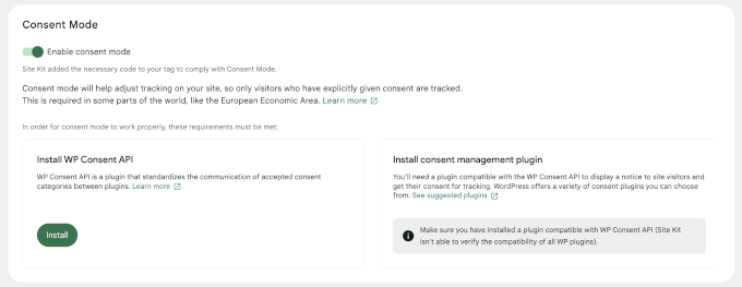 Consent Mode in Site Kit