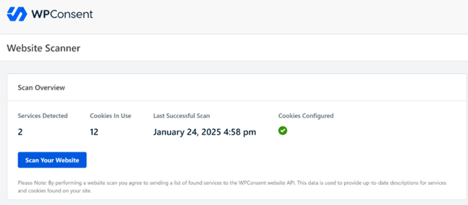 WPConsent scanner