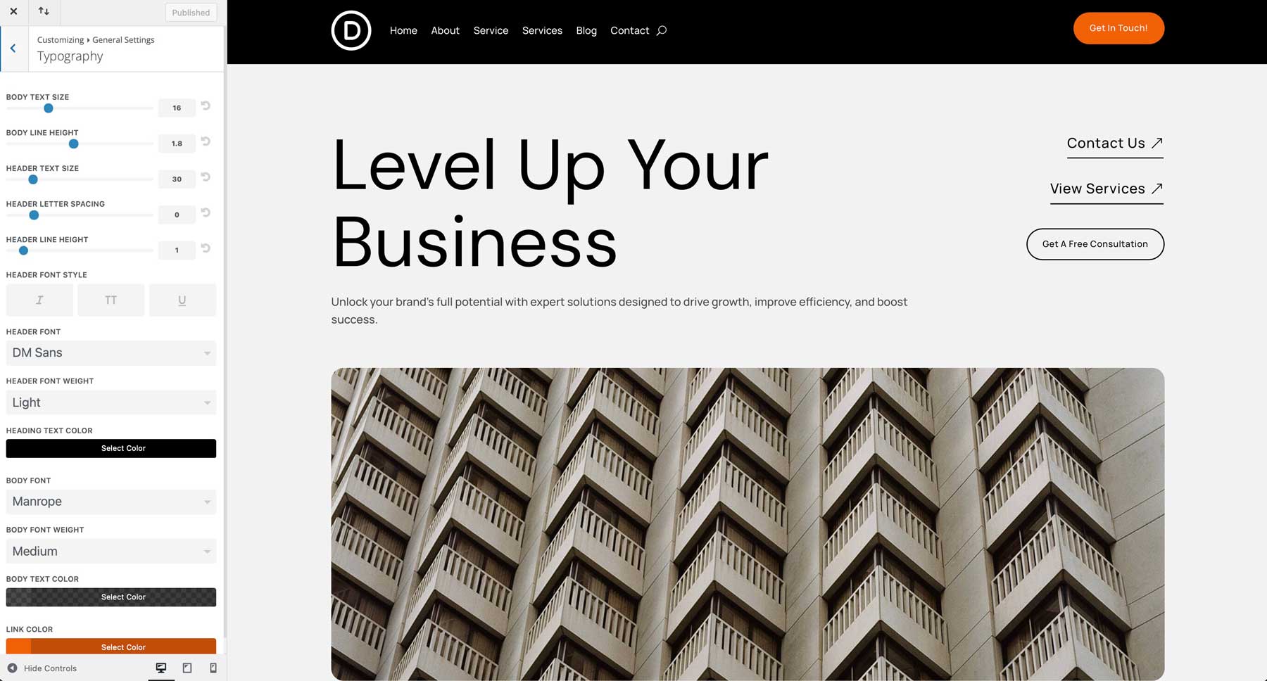 professional starter site for Divi