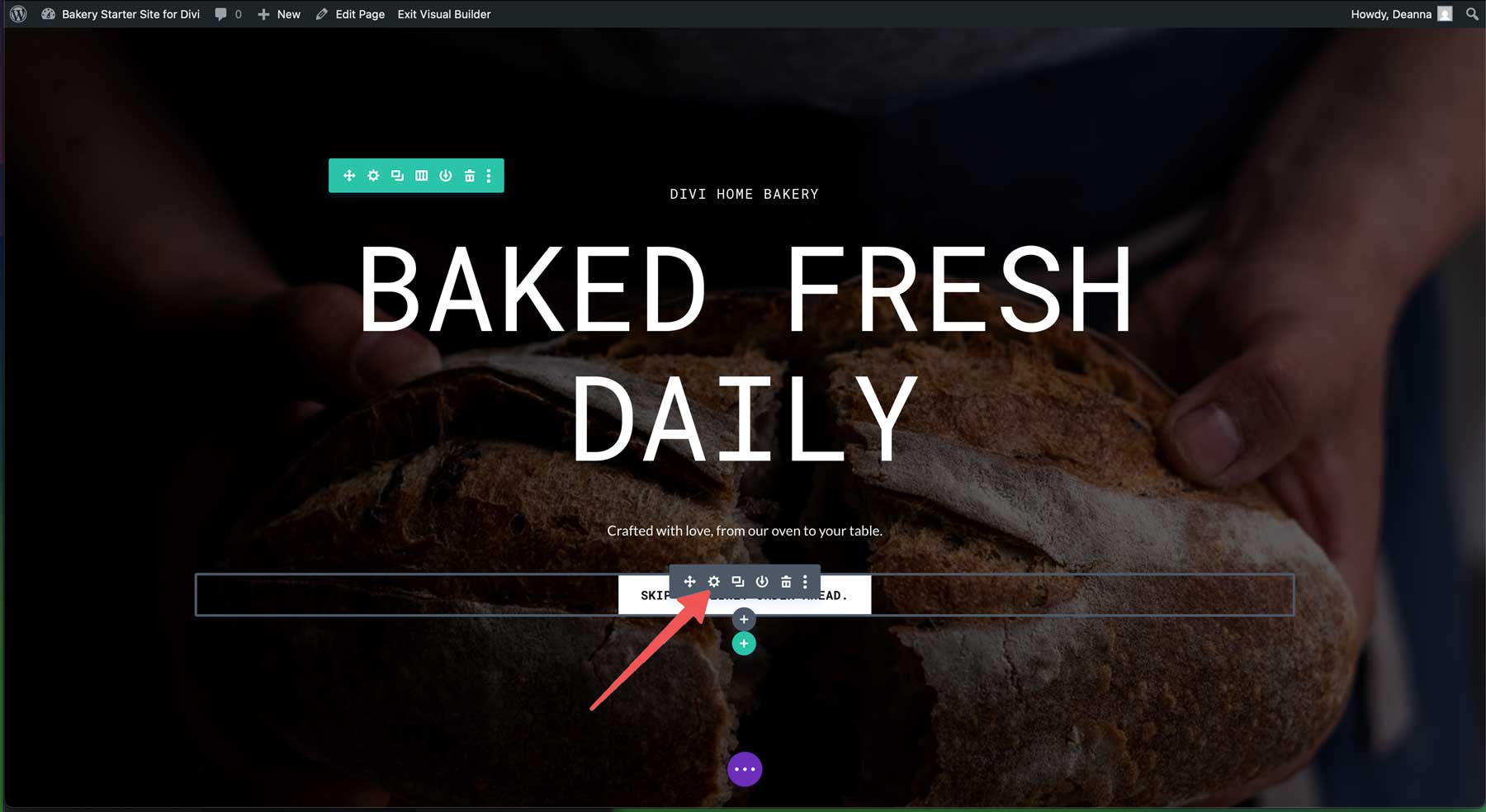 bakery starter site for Divi