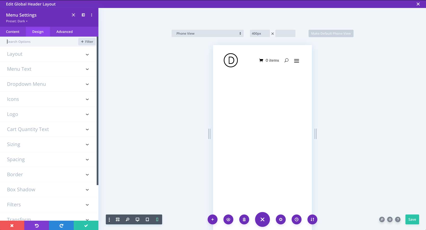 tea shop starter site for divi