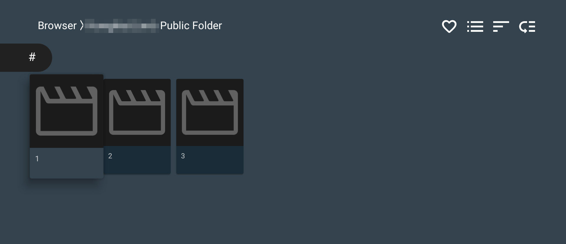 Movie files listed in VLC Player on Smart TV