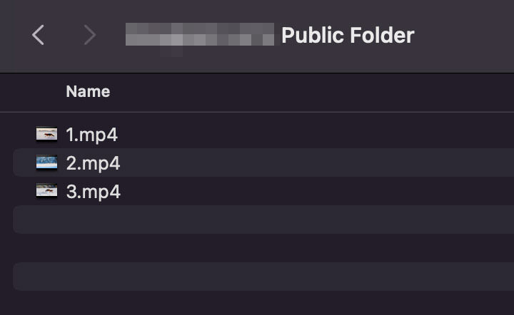 Public Folder on Mac containing movie files