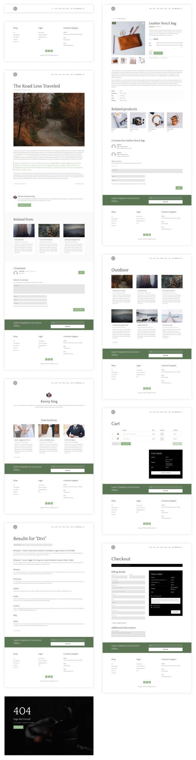 tea shop starter site for divi