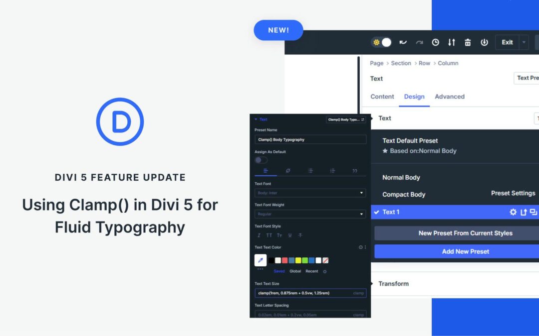 Using Clamp() In Divi 5 To Create Fluid Responsive Typography