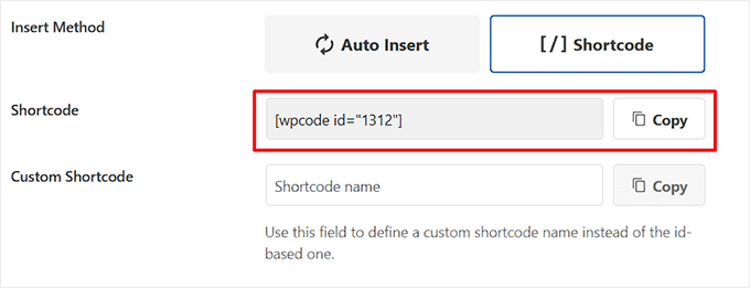 Copy Shortcode