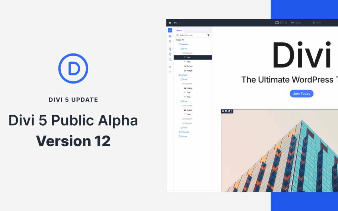 Divi 5 Public Alpha 12: Release Notes And Feature Progress