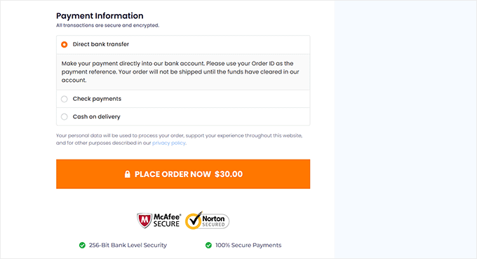 Funnelkit checkout page preview