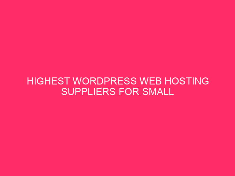 Highest WordPress Web hosting Suppliers For Small Companies: Aloha, Marketers! 🚀…