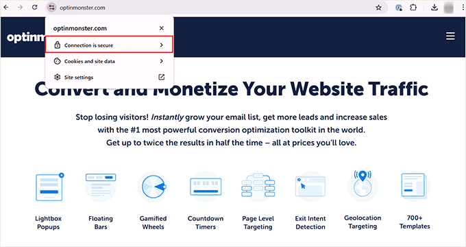 SSL certificate in OptinMonster
