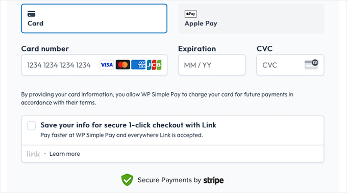Trust badge for Stripe